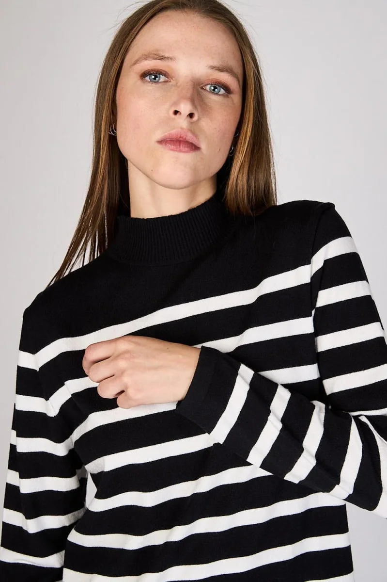 Vestido Tejido Rayas Emma Negro Eclipse - Imagen 4