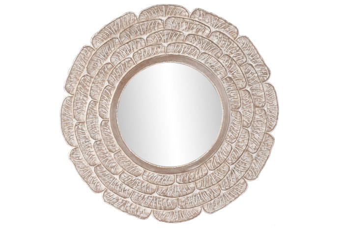 Espejo Decorativo Circular Mango Efecto Pétalo Decapé - Imagen 2