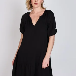 Vestido Manga Globo Mara Negro Eclipse