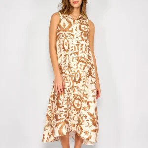 Vestido Largo Camisero Soledad Camel