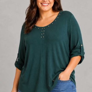 Top Nela Tachas Verde