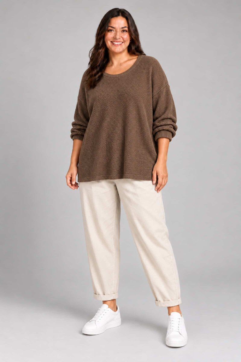 Sudadera Pique Marron - Imagen 3