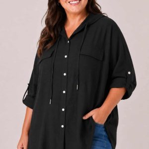 Sobrecamisa Viscosa Capucha Negra