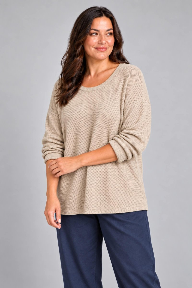 Sudadera Pique Taupe - Imagen 3