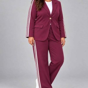 Conjunto Americana Raya Burdeos