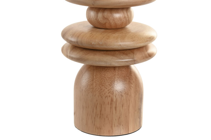 Lámpara de Sobremesa Lino y Madera Hevea Diseño Tótem - Imagen 4