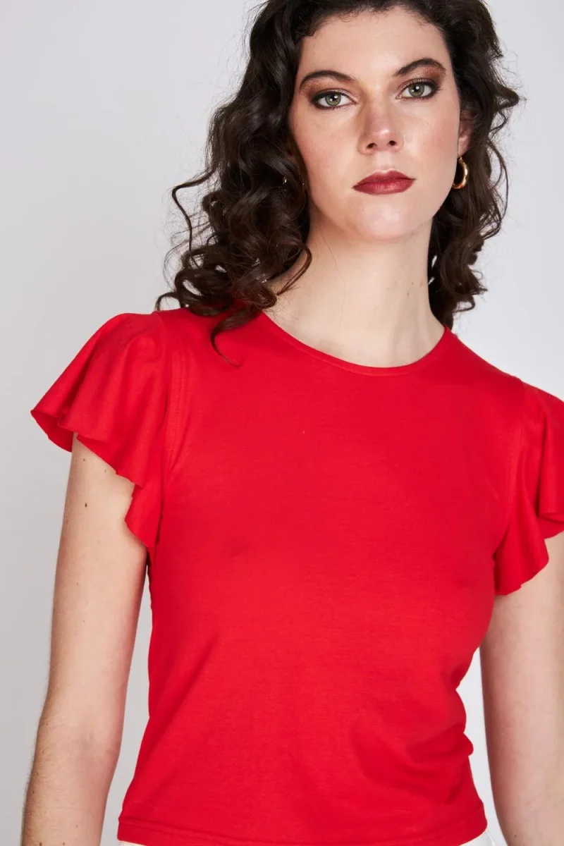 Polera Vuelos Margarita Rojo Eclipse - Imagen 4