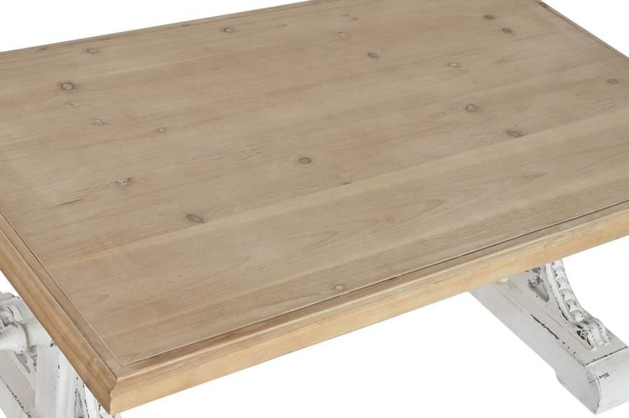 Mesa de Centro Estilo Provenzal en Madera Natural y Decapada - Imagen 6