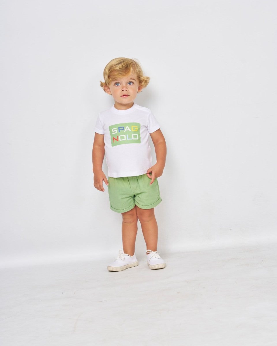 Conjunto bebé niño Spagnolo camiseta y short verde Ref 640S