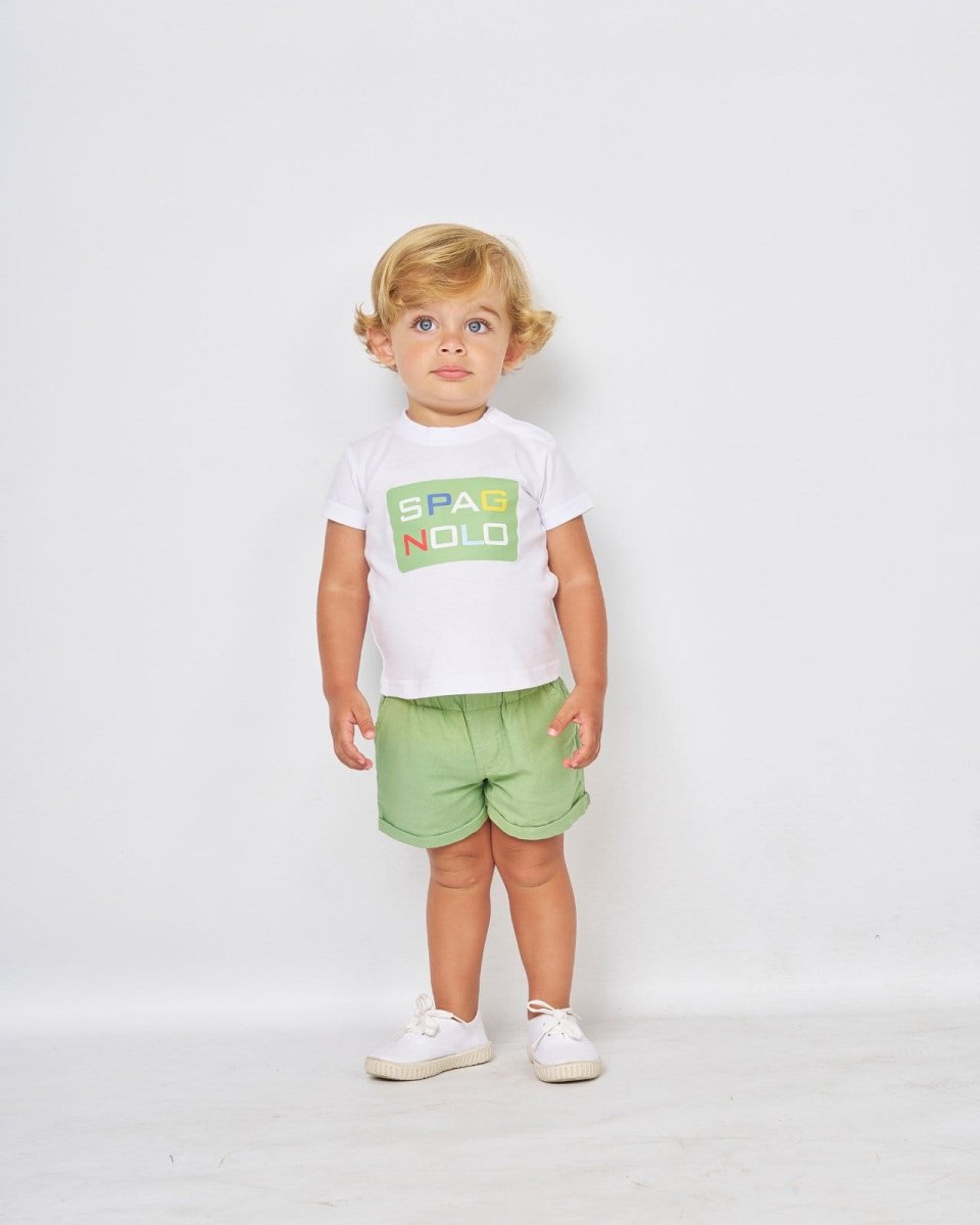 Conjunto bebé niño Spagnolo camiseta y short verde Ref 640S - Imagen 4