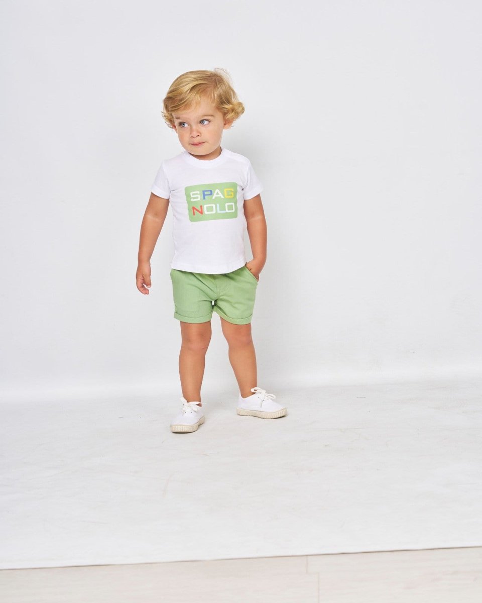 Conjunto bebé niño Spagnolo camiseta y short verde Ref 640S - Imagen 3