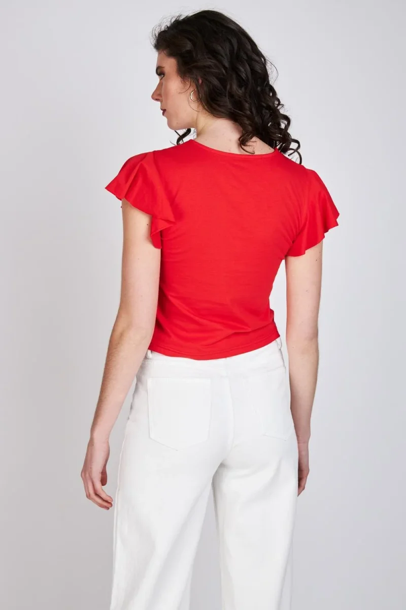 Polera Vuelos Margarita Rojo Eclipse - Imagen 3