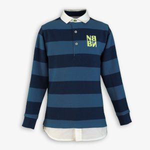 Polo 1307 de niño Nelblu azul marino con detalles fluor
