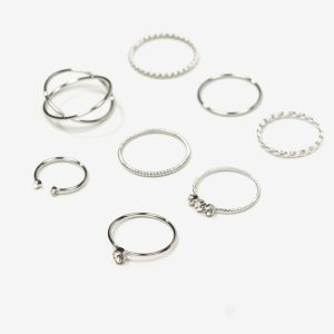 Pack anillos plateados