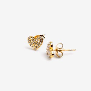 Pendientes corazón dorado