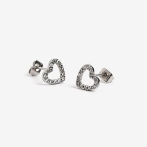 Pendientes corazón plateado