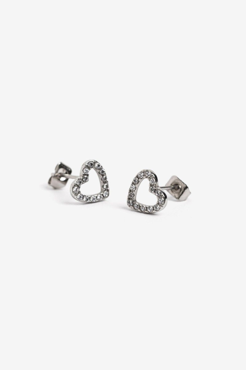 Pendientes corazón plateado - Imagen 2