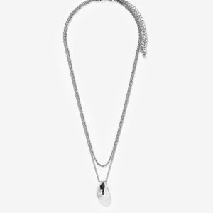 Collar Hematite plateado