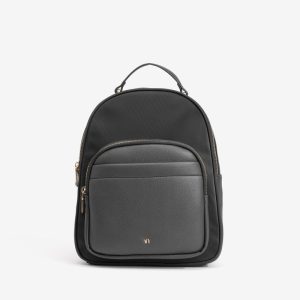 Mochila efecto piel negro