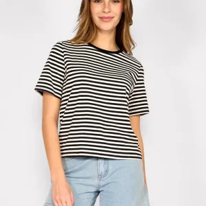 Polera Rayas Ribetes Noelia Negro