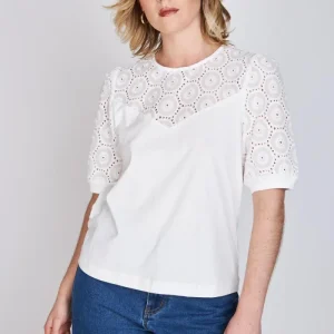 Polera Broderié Victoria Blanco Eclipse
