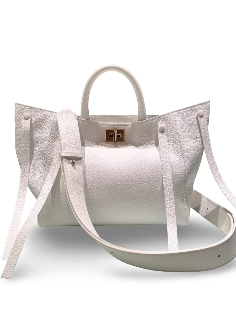 Bolso Lorena Antoniazzi Capazo Piel Blanco - Imagen 2