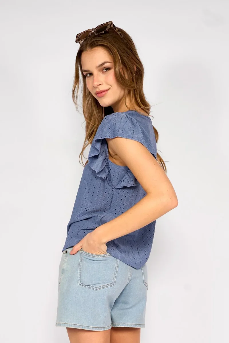 Polera Vuelos Delfina Azul - Imagen 3