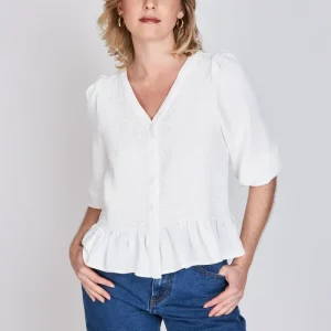 Blusa Panal de Abeja Ana Luisa Blanco Eclipse