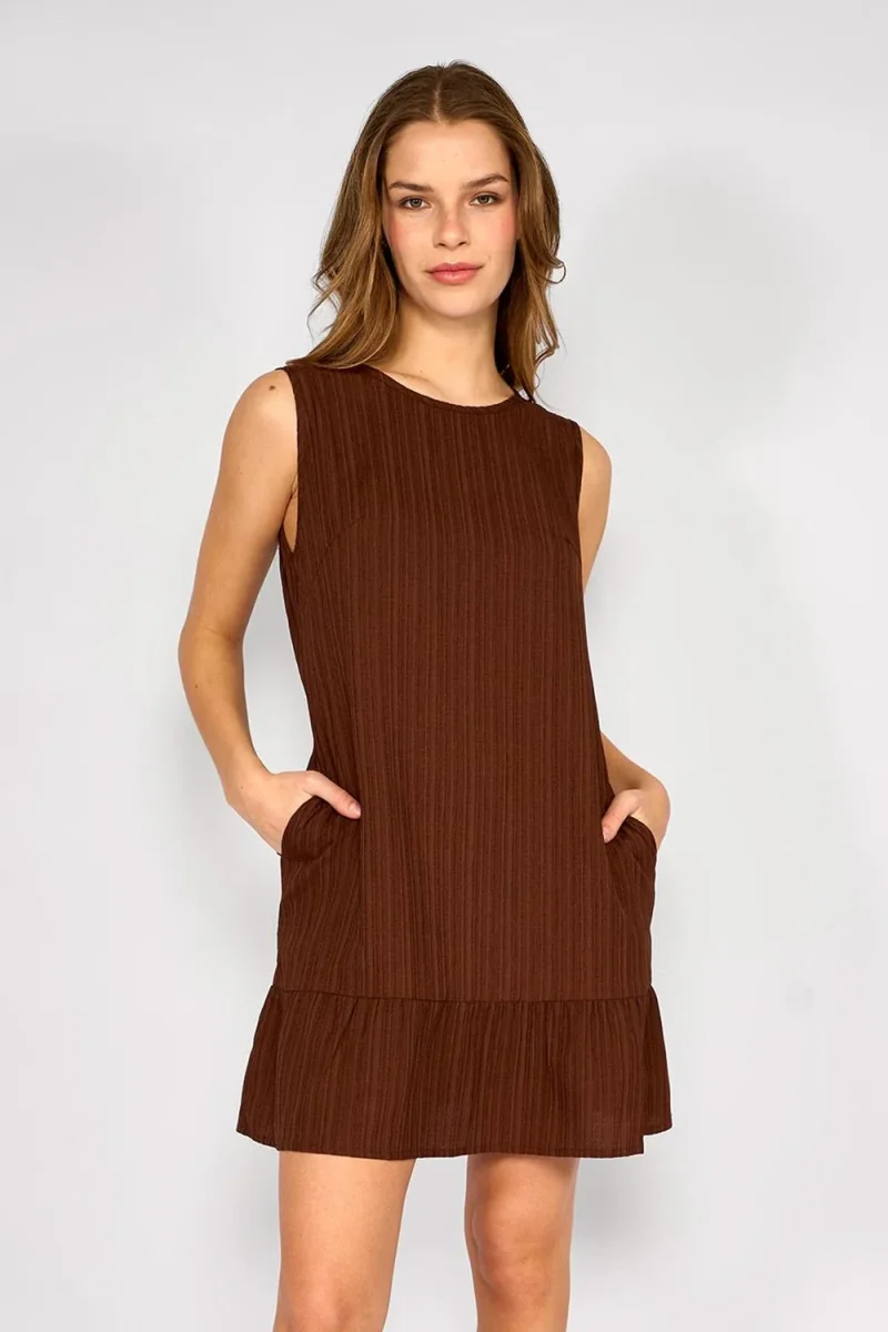 Vestido Corto Isabel Chocolate - Imagen 3