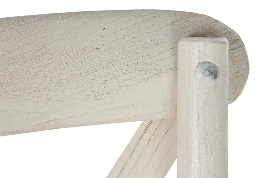 Silla madera y ratán decápe blanco (49 cm) - Imagen 7