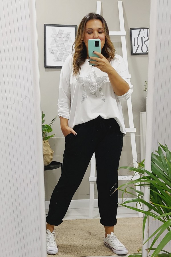 Pantalón Lazo Pique Negro - Imagen 2
