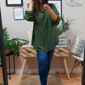 Camisa Larga Basic Kaki