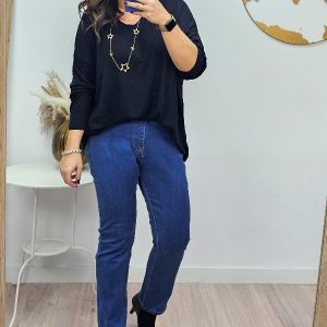 Vaquero Recto Goma Blue