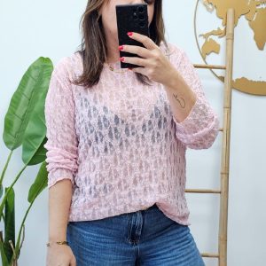 Top Spring Encaje Rosa