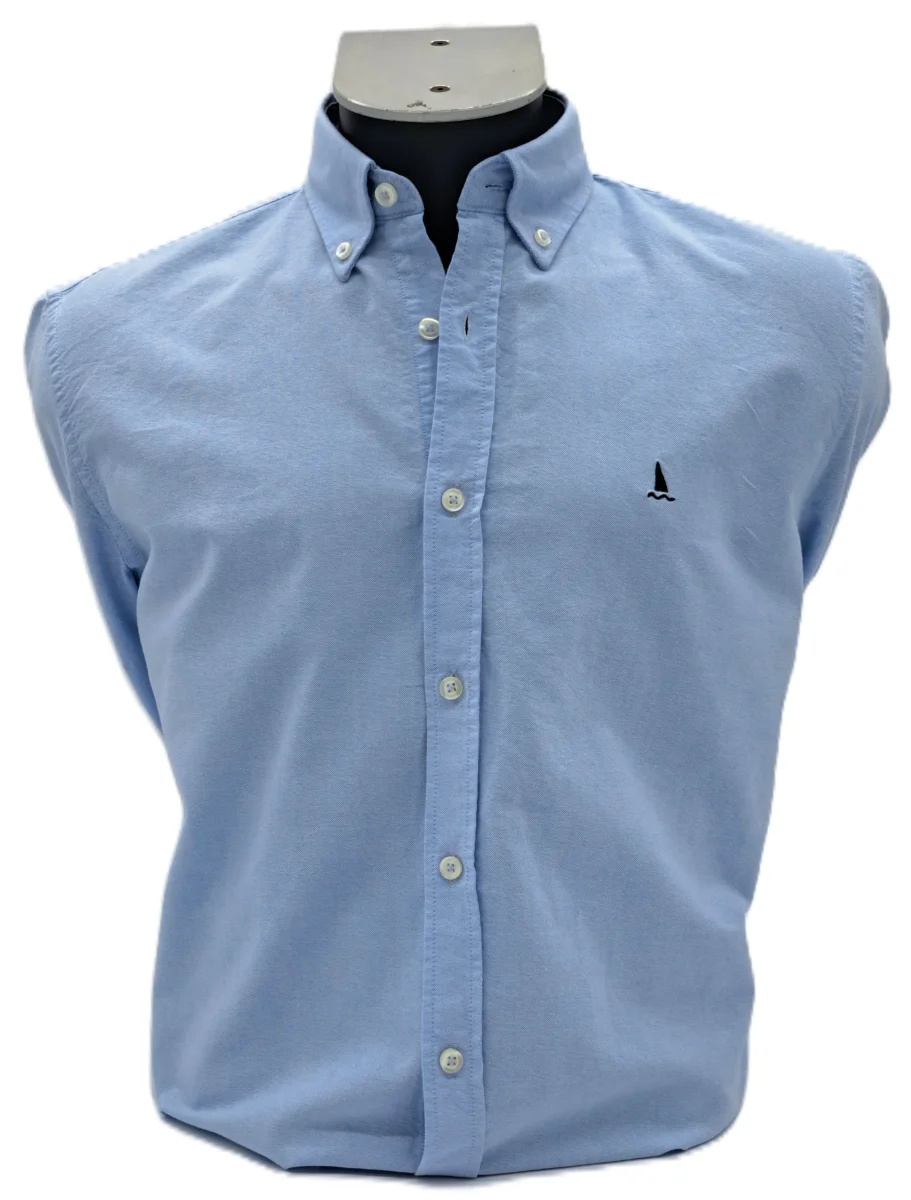 CAMISA OXFORD AZUL / BOTONES EN EL CUELLO - Imagen 4