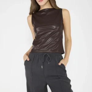Top Cuerina Ana Chocolate