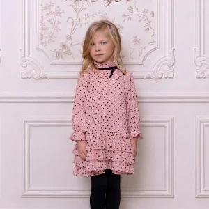 Vestido Niña Miranda Rosa Lunares 8 a 16 años – 0232
