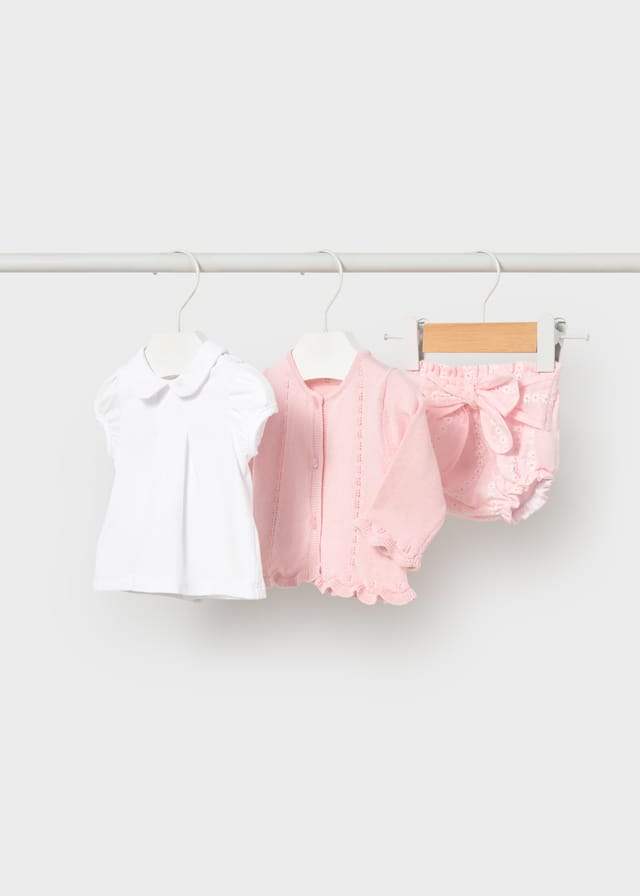 Conjunto bebé niña 3 piezas rosa con chaqueta ref.1287 Mayoral - Imagen 2