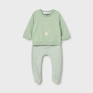 Conjunto bebé Mayoral verde algodón suave unisex ref. 1599