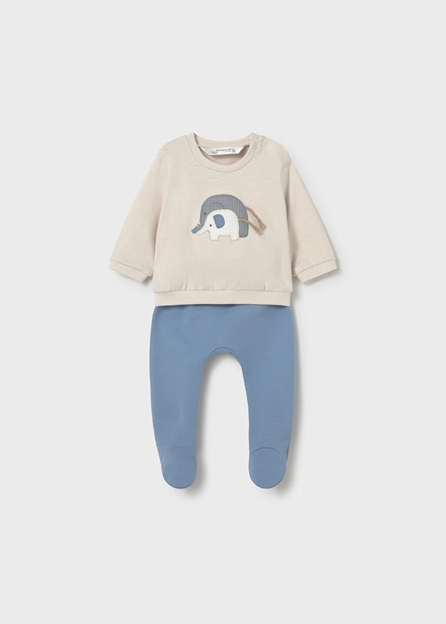 Conjunto bebé polaina azul elefante ref.1599 Mayoral