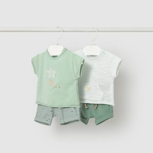 Conjunto bebé Mayoral 4 piezas verde con estrella Ref 1626