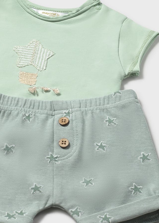 Conjunto bebé Mayoral 4 piezas verde con estrella Ref 1626 - Imagen 3