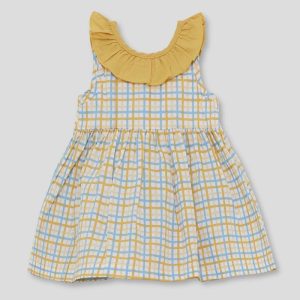 Vestido cuadros amarillo y azul Street Monkey 261054-1