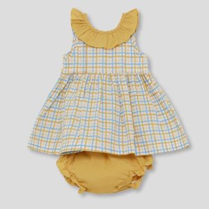 Vestido bebé cuadro amarillo con braguita Street Monkey 261056