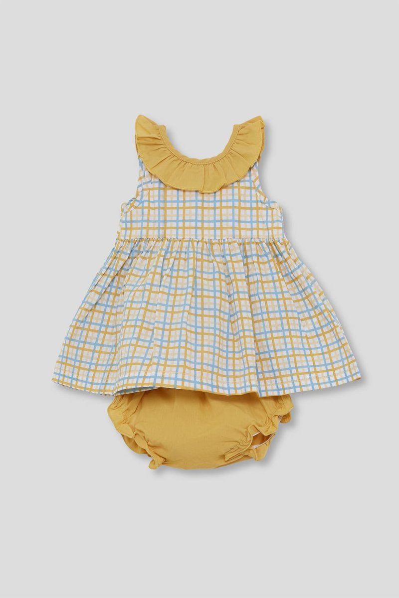 Vestido bebé cuadro amarillo con braguita Street Monkey 261056