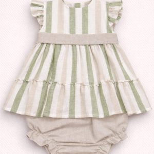 Jesusito bebé rayas verde con braguita Ref. 26134