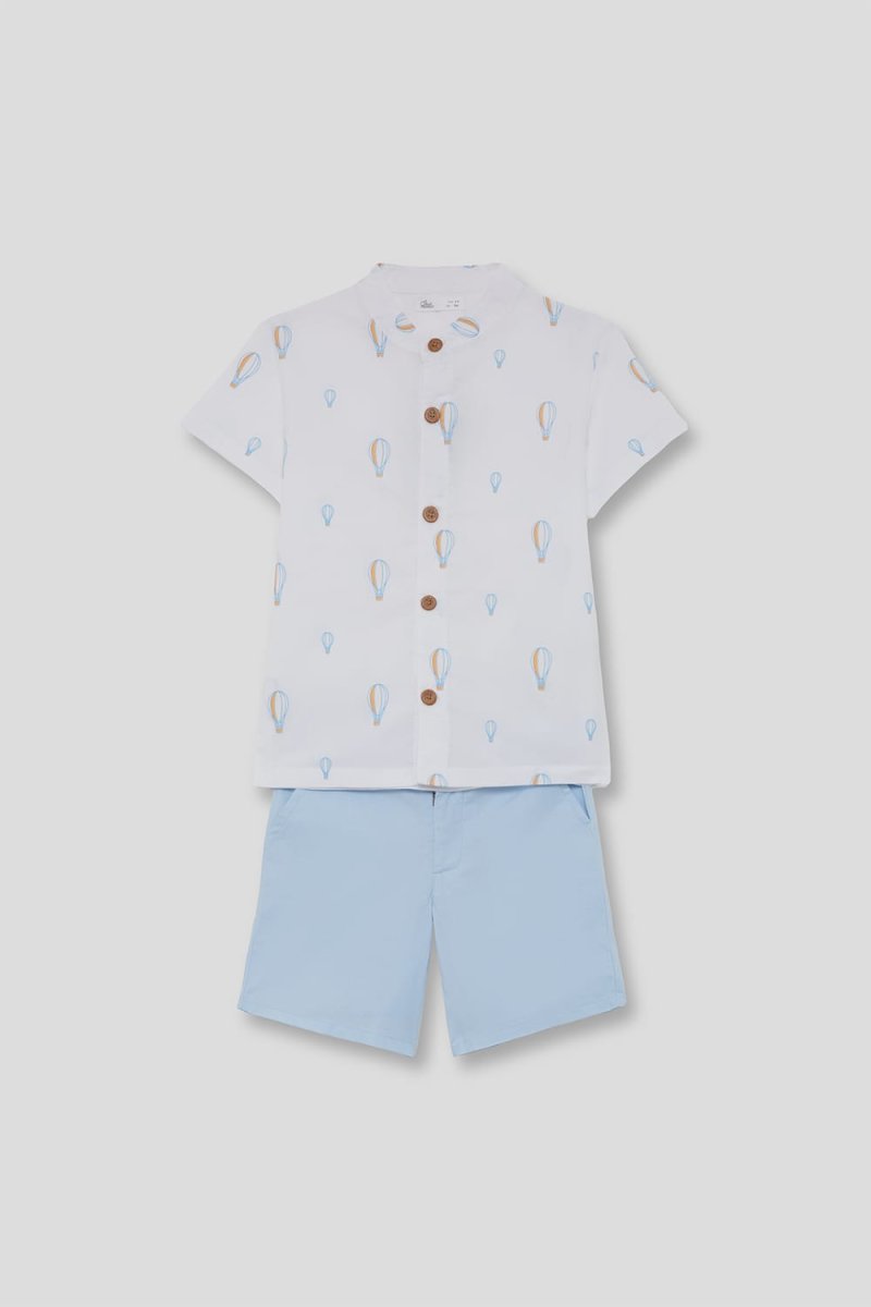 Conjunto niño camisa globos y bermuda celeste Street Monkey 262026-1
