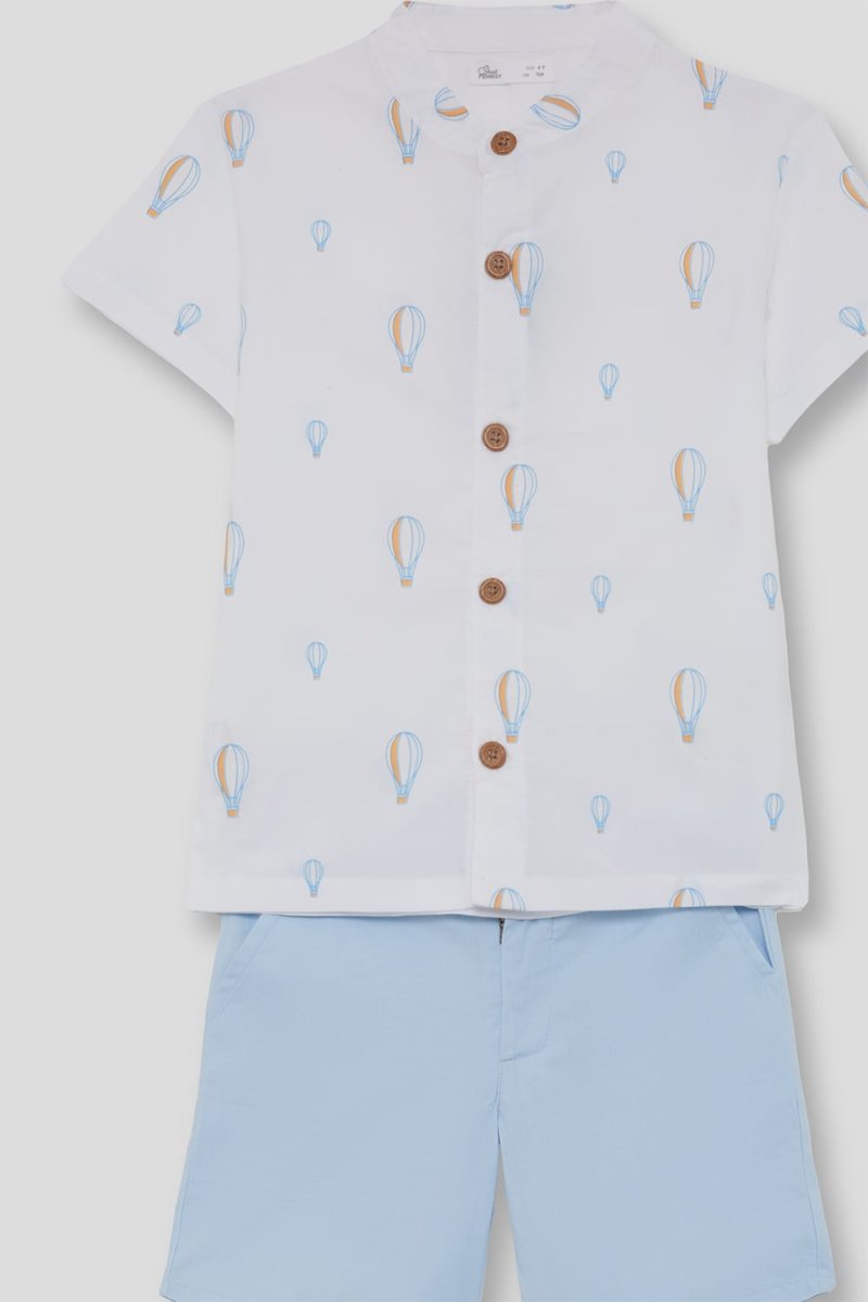 Conjunto niño camisa globos y bermuda celeste Street Monkey 262026-1 - Imagen 3