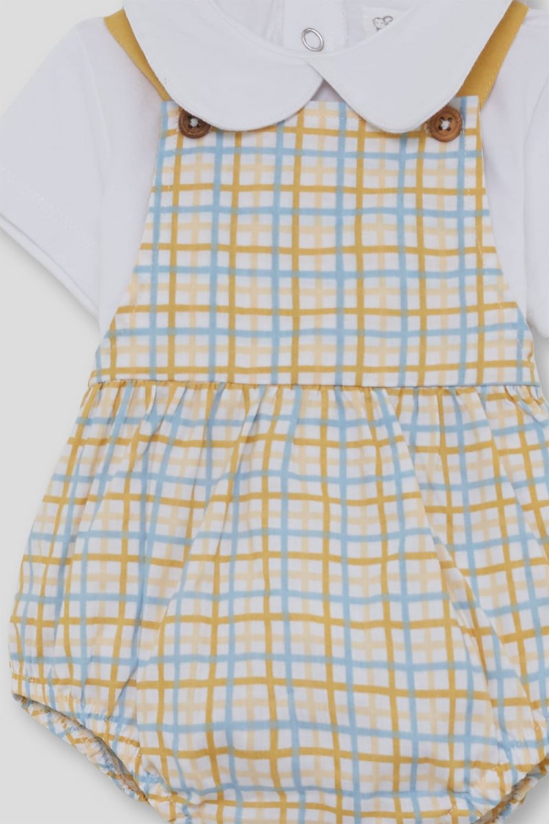 Ranita + camiseta bebé cuadro amarillo 262052 - Imagen 4