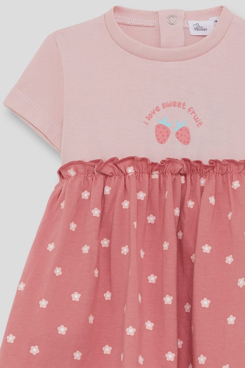 Vestido infantil rosa con estampado de flores 263004 - Imagen 5